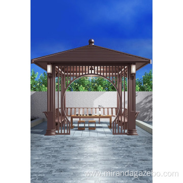 Chinese style antique Aluminum outdoor Quadrangle gazebo